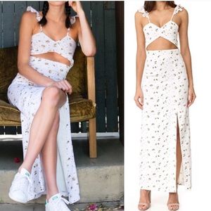 Nwot Nightwalker floral ruffle tip maxi dress